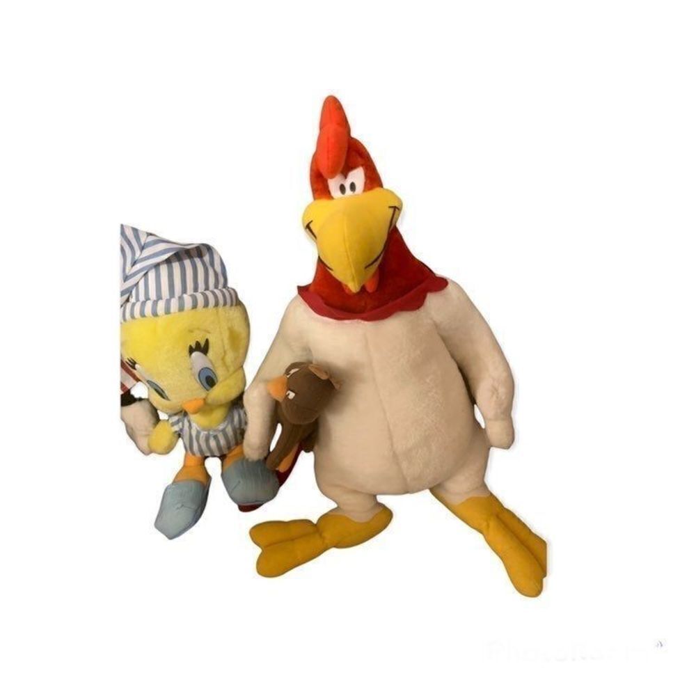 Looney Tunes jumbo Tweety Bird &
Rooster plush bundle (2) 17”